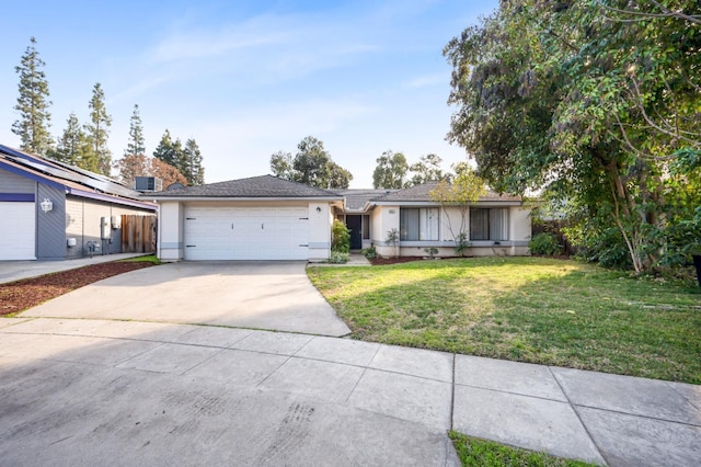 single story home with a front yard