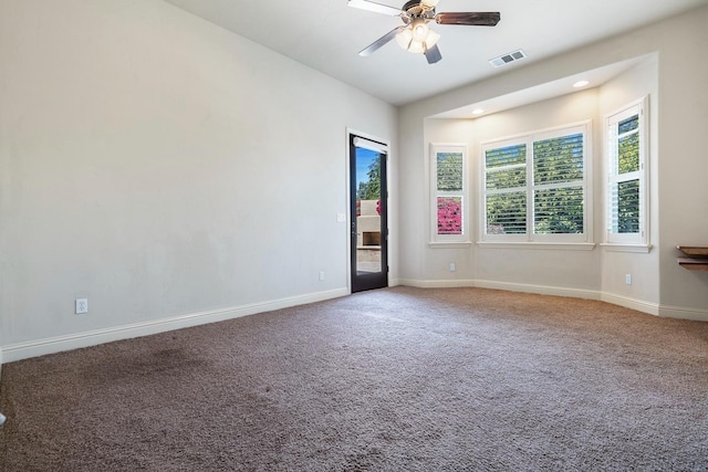 10810 N Matus Ave, Fresno, CA 93730 - carpeted spare room with baseboards, a ceiling fan, recessed lighting, and visible vents