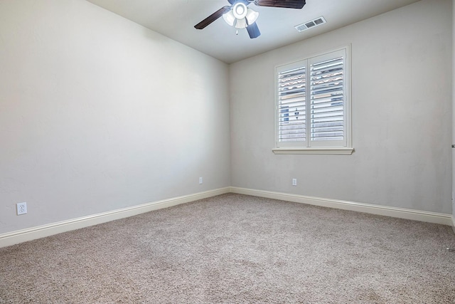 10810 N Matus Ave, Fresno, CA 93730 - carpeted spare room featuring baseboards, a ceiling fan, and visible vents