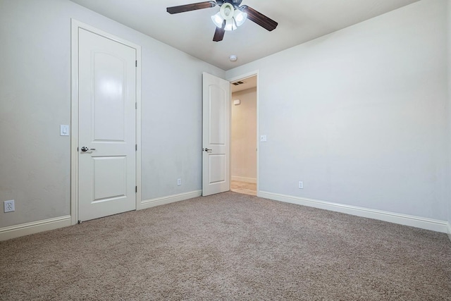 10810 N Matus Ave, Fresno, CA 93730 - unfurnished bedroom featuring baseboards, a ceiling fan, carpet, and visible vents
