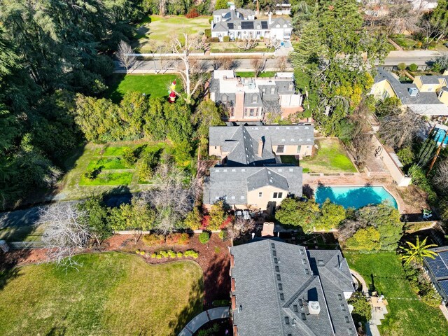 3628 N Van Ness, Fresno, CA 93704 - aerial view of residential area with a pool area