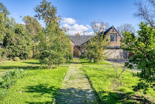 view of home's community with a lawn