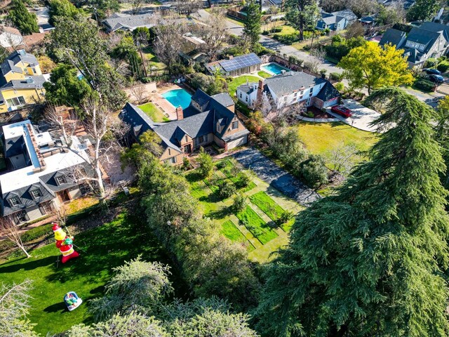 3628 N Van Ness, Fresno, CA 93704 - aerial view of property and surrounding area with nearby suburban area