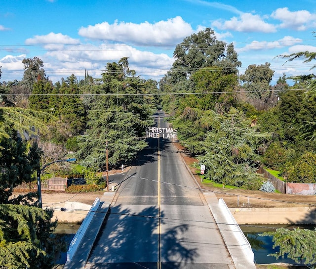 view of road featuring a water view