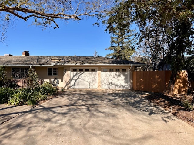 exterior space with a garage