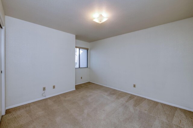 spare room featuring light colored carpet