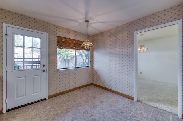 view of unfurnished dining area