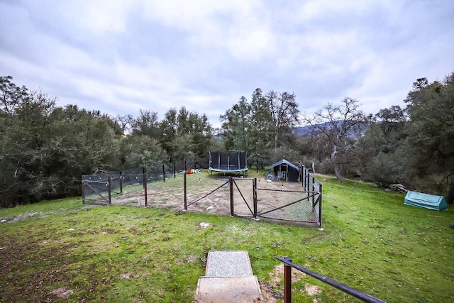 exterior space featuring a trampoline