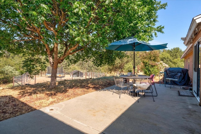 view of patio / terrace with a grill