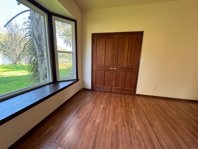 interior space with hardwood / wood-style flooring