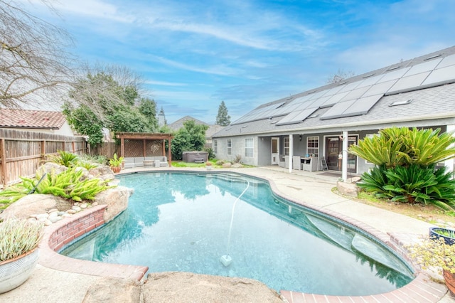 view of pool featuring a patio