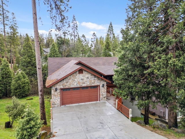 view of front of home with a garage