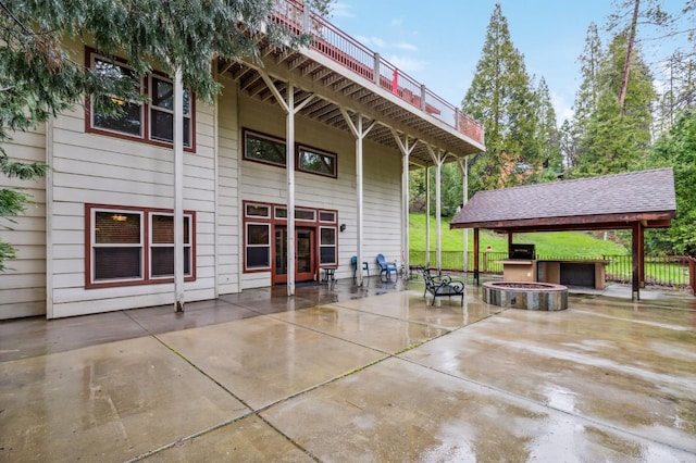 view of patio / terrace featuring a gazebo