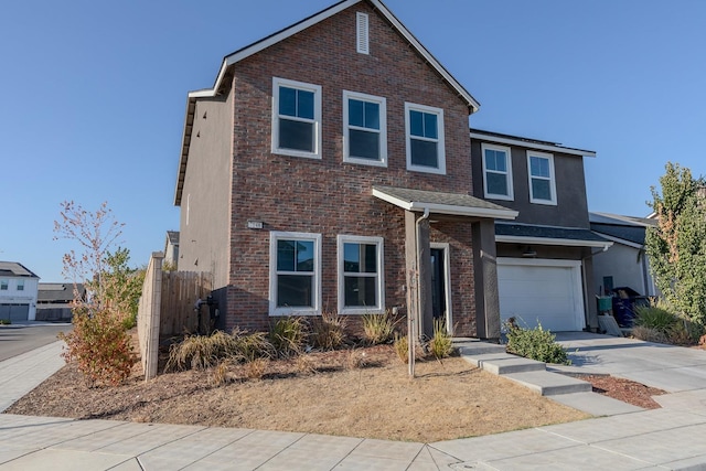 view of front facade with a garage