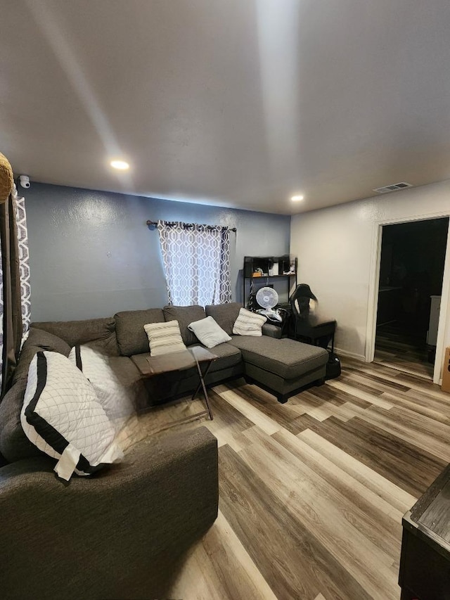 living room featuring hardwood / wood-style flooring