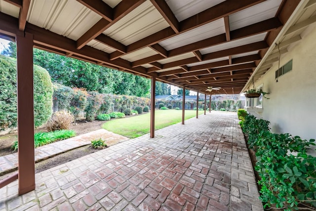 view of patio / terrace with ceiling fan