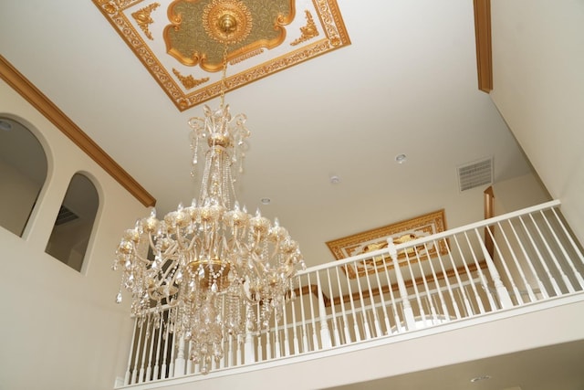 room details with a notable chandelier