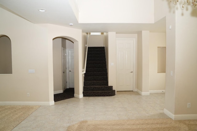 interior space with tile patterned flooring