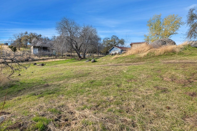 view of yard with a rural view