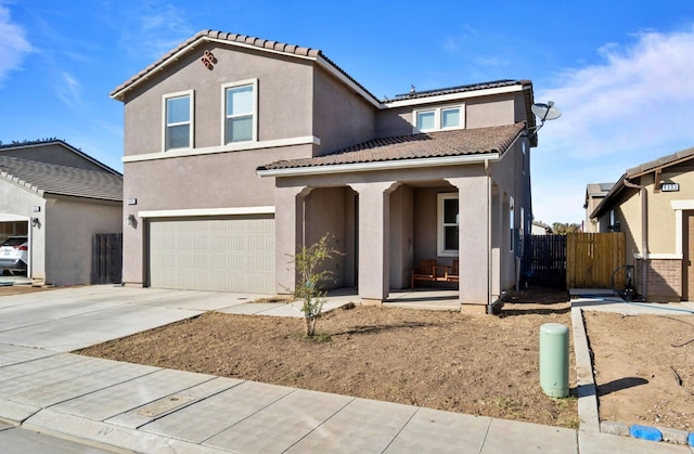 view of front facade featuring a garage