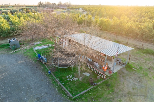 bird's eye view with a rural view