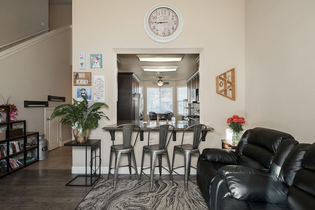 interior space featuring dark hardwood / wood-style flooring