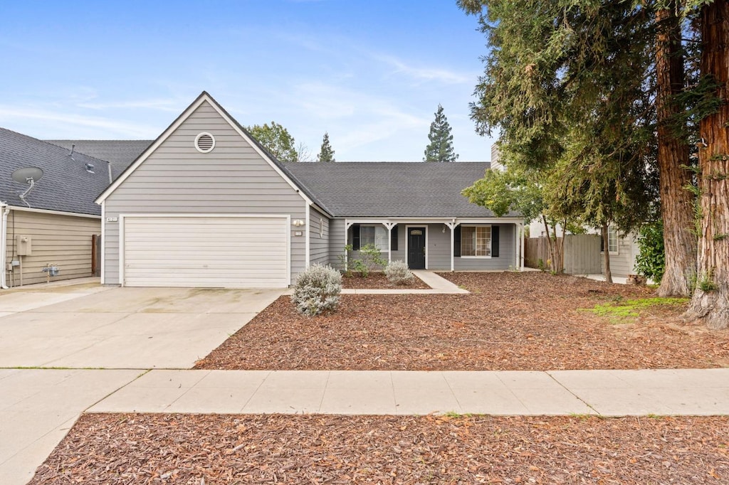 ranch-style home with a garage