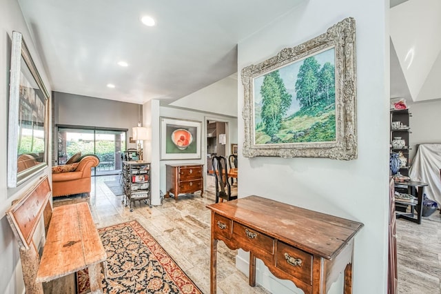 interior space with recessed lighting