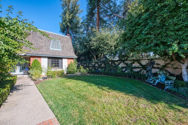view of yard with fence