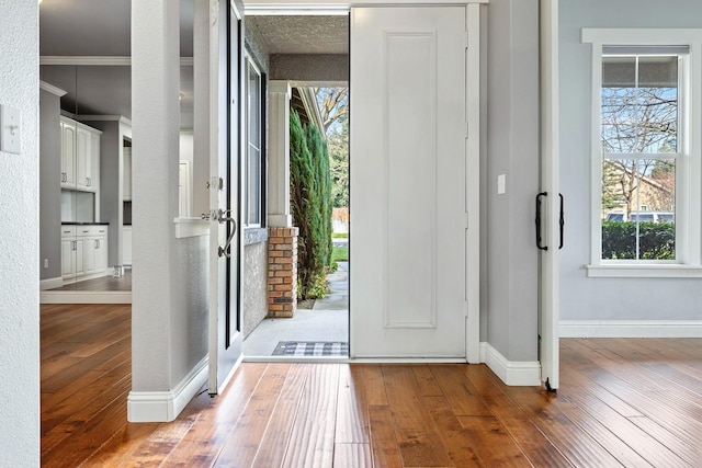 entrance foyer featuring hardwood / wood-style flooring