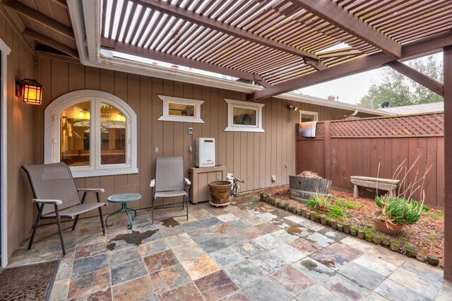 view of patio / terrace featuring a pergola