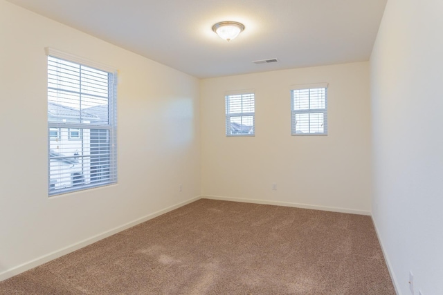 unfurnished room featuring carpet flooring and a healthy amount of sunlight