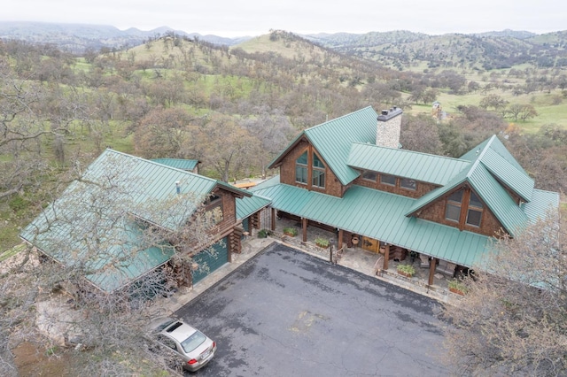 bird's eye view featuring a mountain view