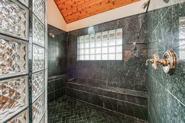 12755 Rusty Spur Ln, Clovis, CA 93619 - full bathroom with a walk in shower and lofted ceiling
