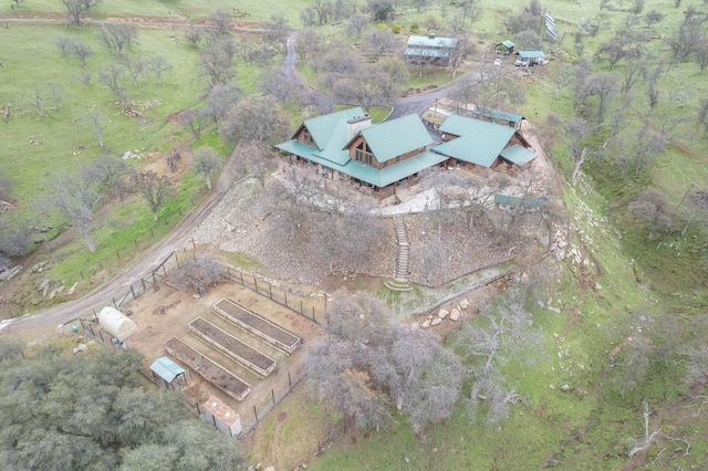 bird's eye view with a rural view