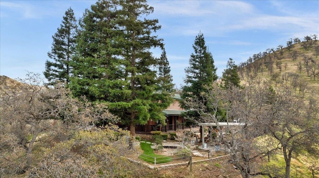 exterior space with a mountain view