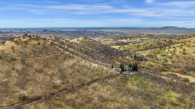 drone / aerial view with a mountain view