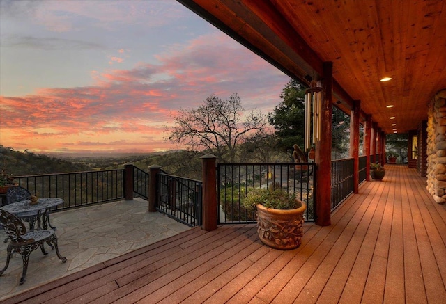 view of deck at dusk