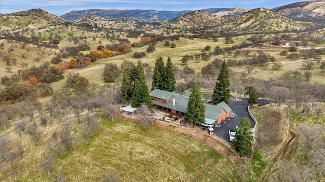 aerial view with a mountain view