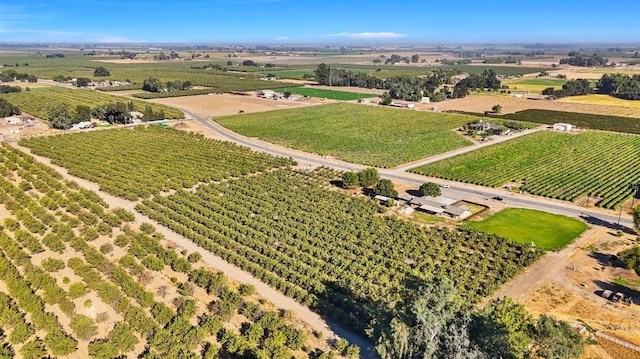 birds eye view of property featuring a rural view