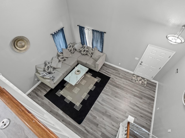 unfurnished living room with wood-type flooring