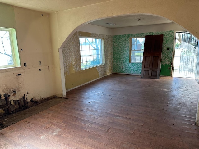 interior space with hardwood / wood-style flooring