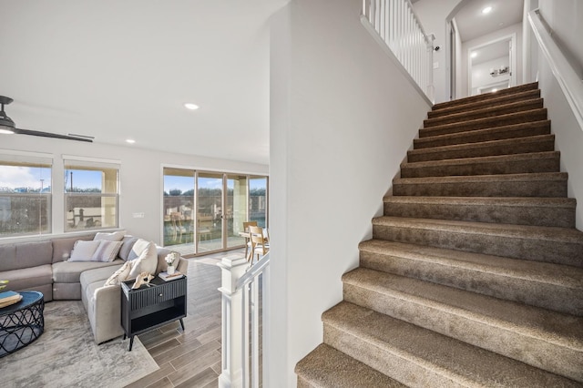 946 Talus Way S, Madera, CA 93636 - staircase with wood finished floors and recessed lighting