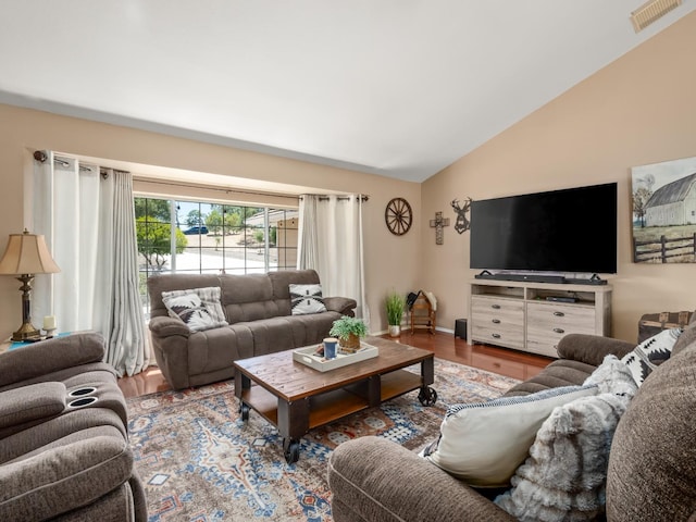 28899 Limestone Way, Coarsegold, CA 93614 - living room with vaulted ceiling and wood finished floors