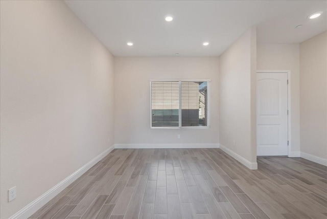 empty room featuring light wood-type flooring