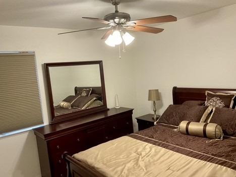 bedroom with ceiling fan