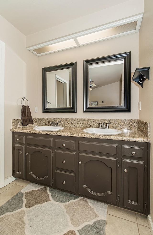 bathroom featuring vanity and tile patterned floors