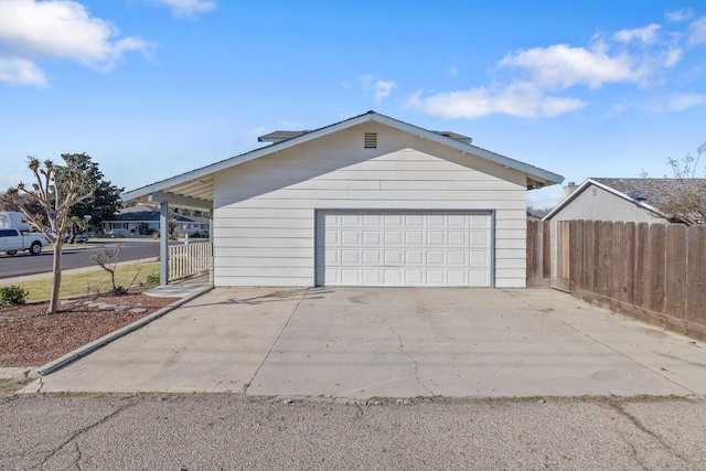 view of garage