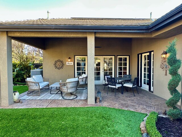 view of patio / terrace featuring french doors