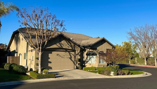 view of front of house with a garage